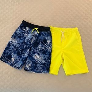 Lot of 2 Lands End Swim Trunks, Size 10-12 Slim NWOT